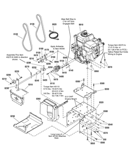 Engine And Frame Group Diagram and Parts List for 1695725 2009 Briggs and Stratton Snow Blower